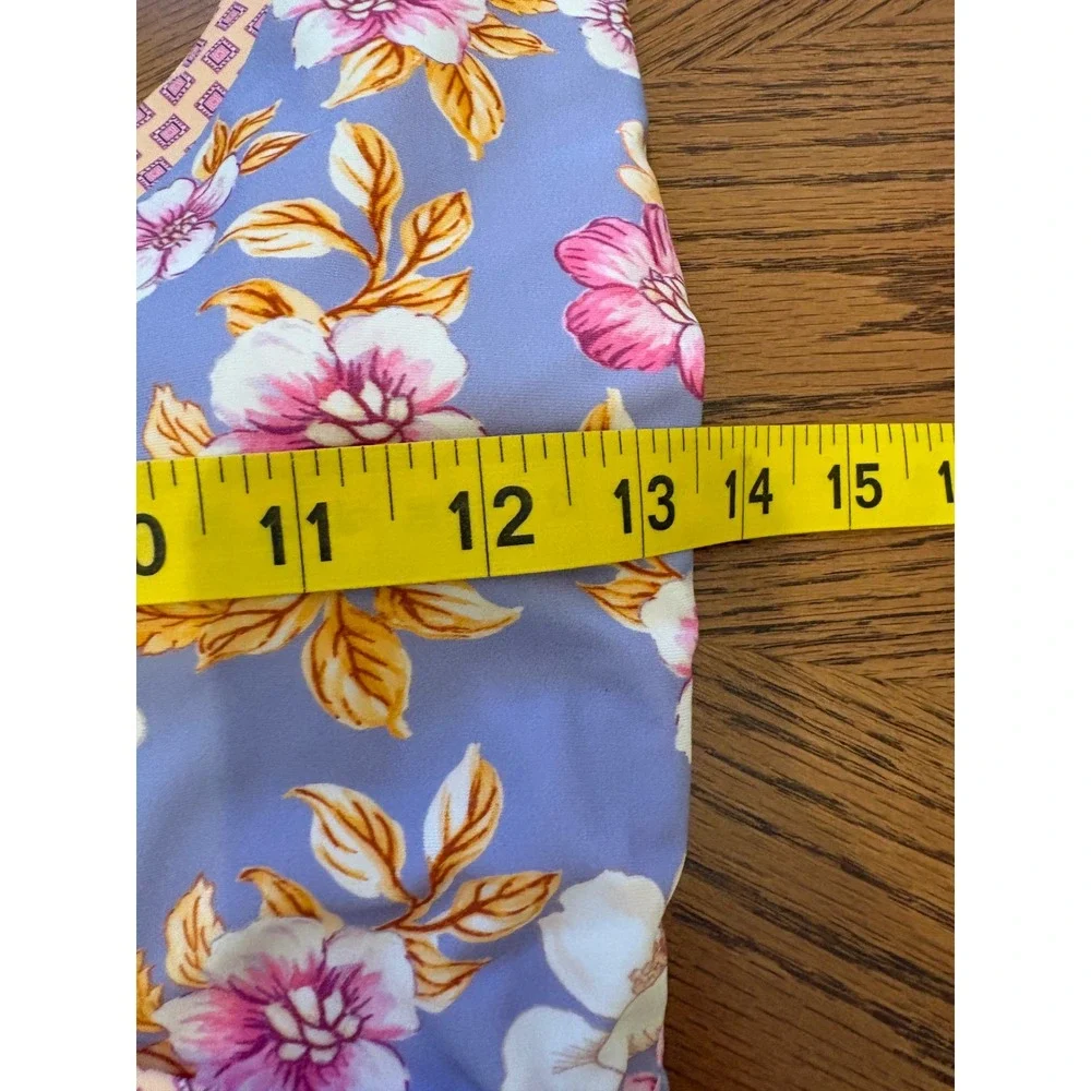 Nanette Lepore Floral Halter One Piece Swimsuit Purple Periwinkle Size 8 - Picture 4 of 8